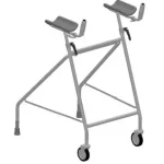 KCare Walking Tutor With Forearm Support Swivel Wheels and Rear Glides Adult - Grey - SWL 100kg Item No. : KA360AG
