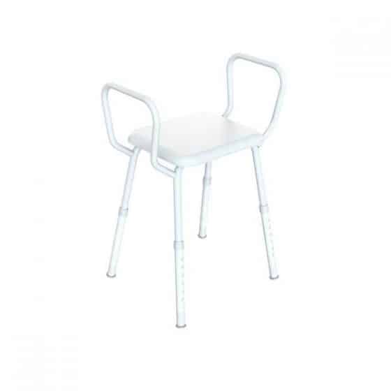 KCare Shower Stool with Arms Height Adjustable, Clipon Seat Medimart