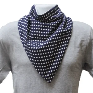 Brolly Waterproof Bandana - Blue/White Polka Dot, Adult