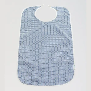 Brolly Adult Feeding Bib - Blue Squares