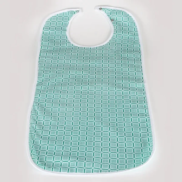 Brolly Adult Feeding Bib - Green Squares