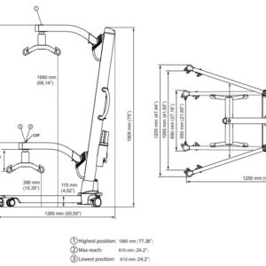 Novis Partner 255 Lifter With Support Arms - Diagram
