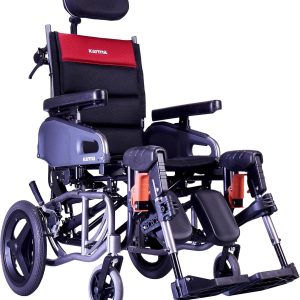 Karma VIP2 Tilt & Recline Transit Wheelchair 18"x16" - Elevated Leg Rests