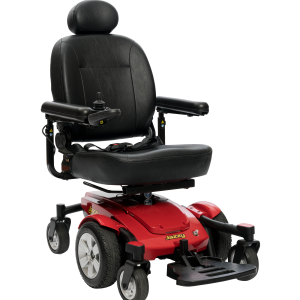 Pride Jazzy Select 6 power wheelchair with mid-wheel drive and Active-Trac Suspension