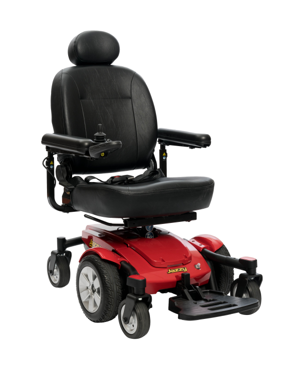 Pride Jazzy Select 6 Power Wheelchair Pride Jazzy Select 6 power wheelchair with mid-wheel drive and Active-Trac Suspension