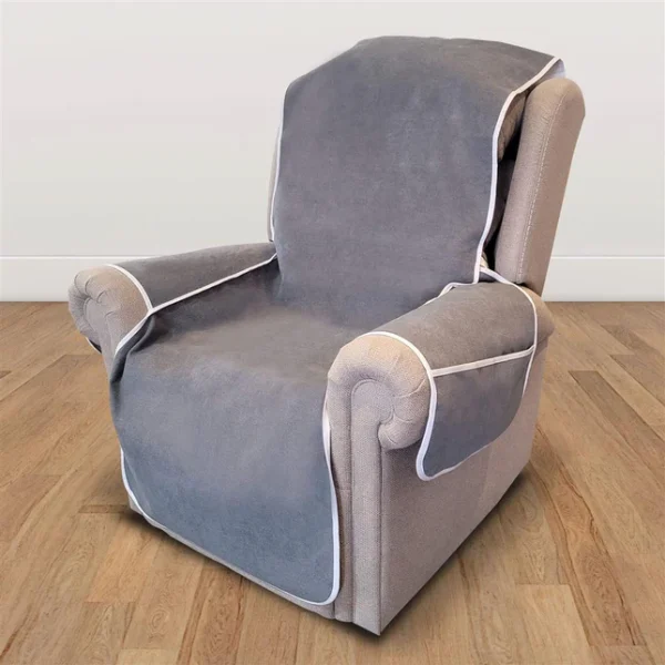 KCare lift chair cover protector charcoal with waterproof layers and side pockets