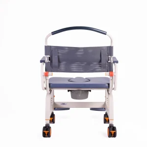 Showerbuddy Roll-InBuddy XL shower commode chair with adjustable height and locking castors