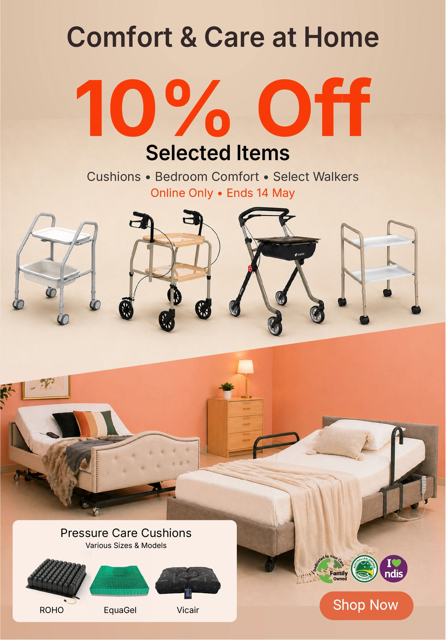10% off Cushions • Bedroom Comfort • Select Walkers