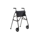 Quintro Wonder Walker Plus folding walker with front wheels and organiser pouch