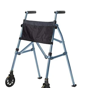 Quintro Wonder Walker Plus folding walker with front wheels and organiser pouch