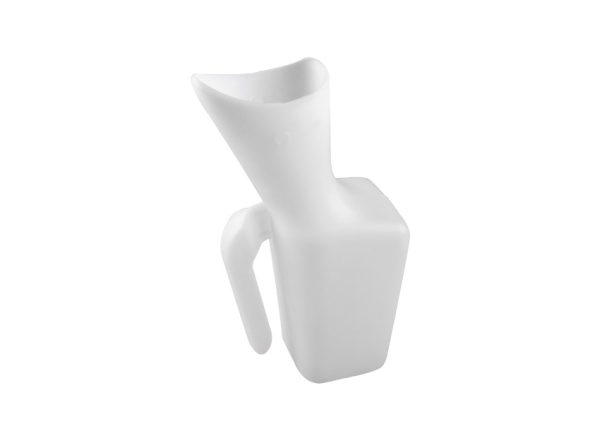 Female 1000ml white urinal with carry handle
