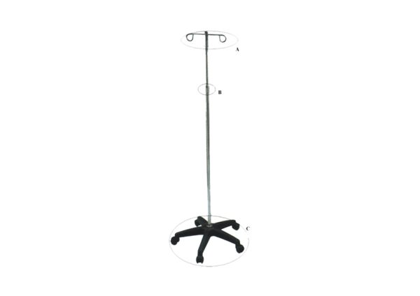 9d944f15-54ef-412f-ba17-ab5265ebb0ea I.V. Stand, ABS Base, 4 Hooks